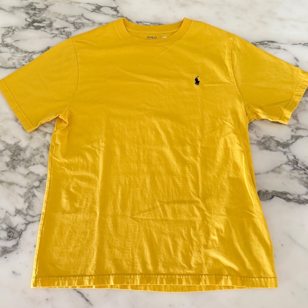 Polo Ralph Lauren Men's‎ Yellow Cotton  T-Shirt Teens  Size L (14-16)